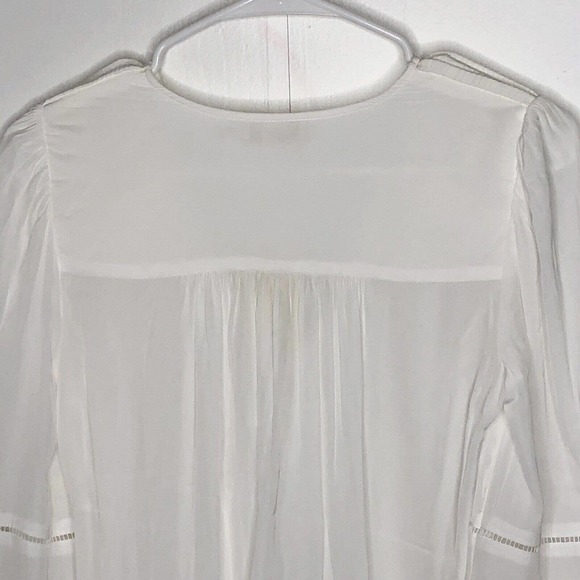 NWT Ramy Brook Womens Finn Blouse Size Small Ladder Lace Trim Long Sleeve V Neck - Picture 7 of 14